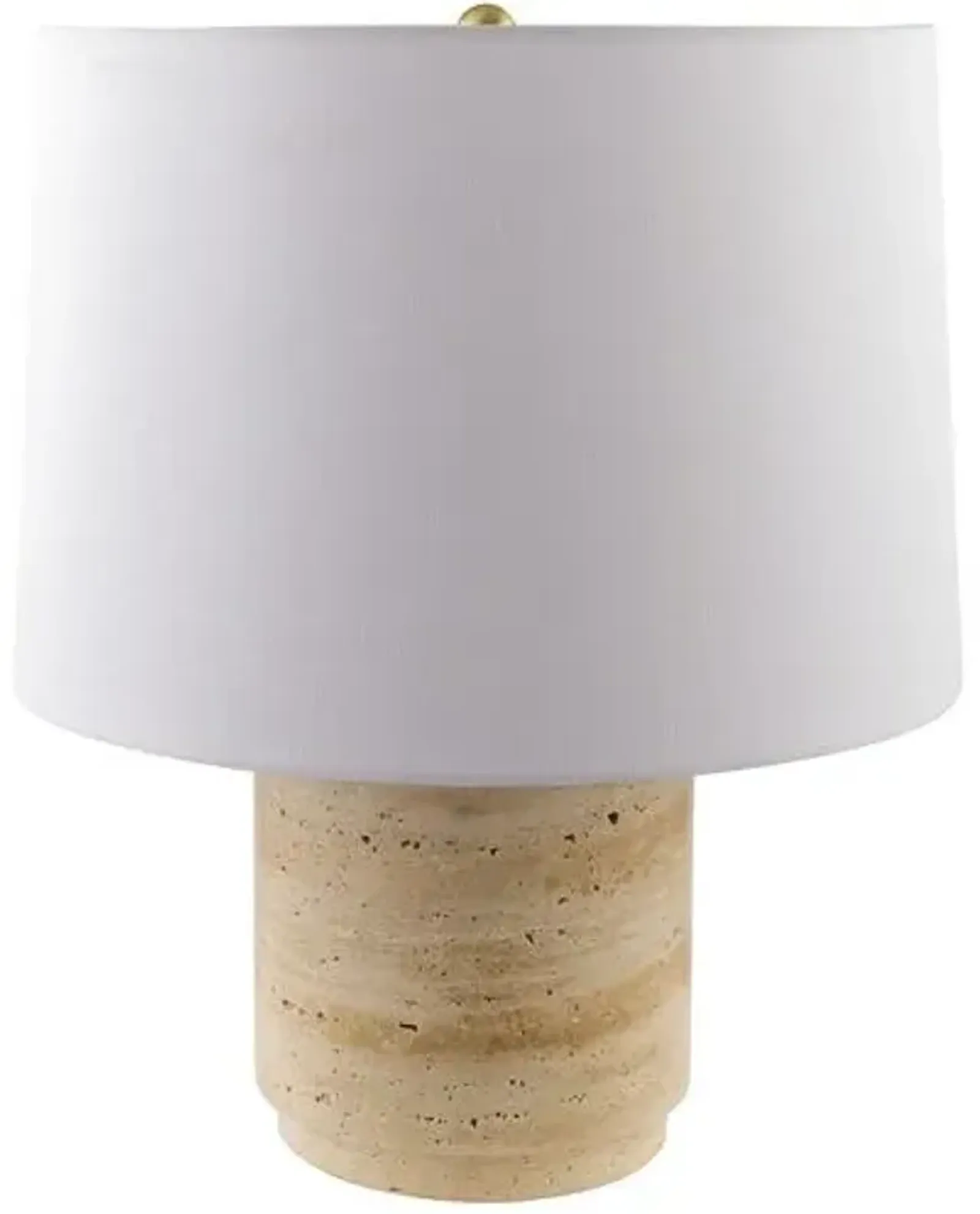 Krew Travertine Accent Table Lamp - Beige - 19Hx15Wx15D in