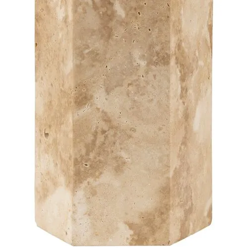 Kobe Table Lamp - Natural Travertine - White