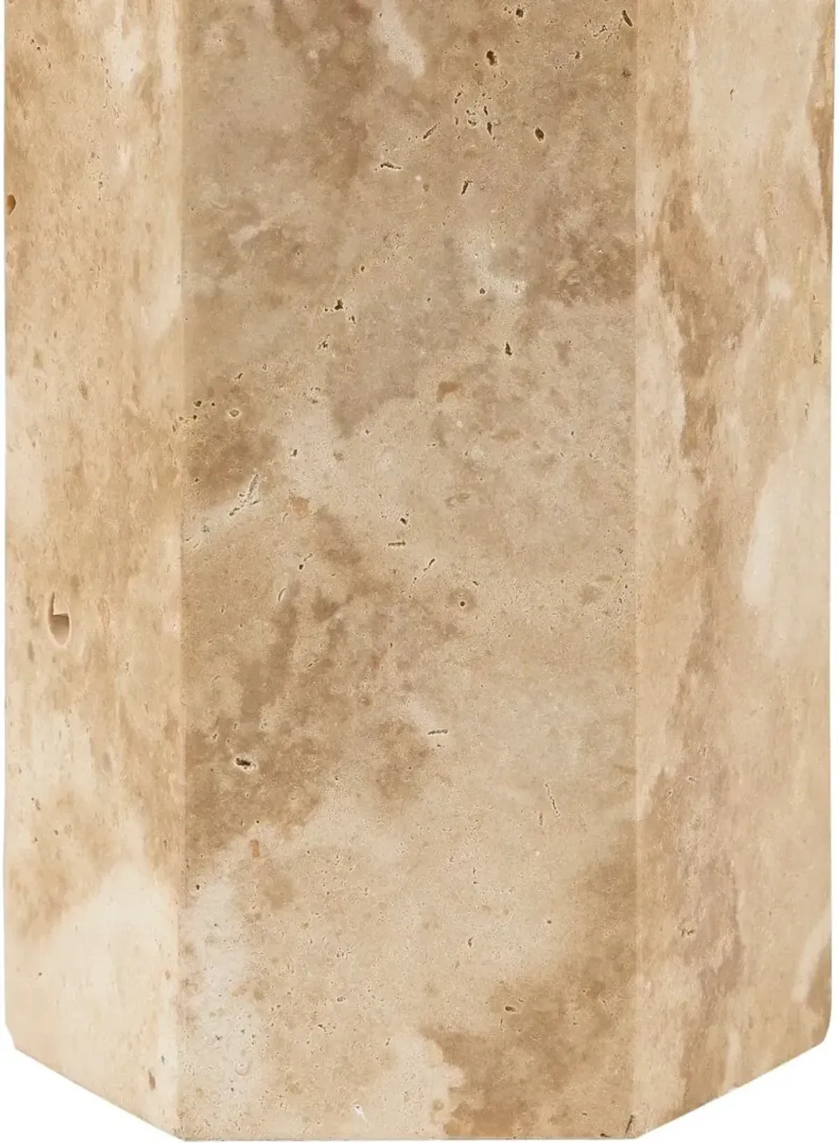 Kobe Table Lamp - Natural Travertine - White