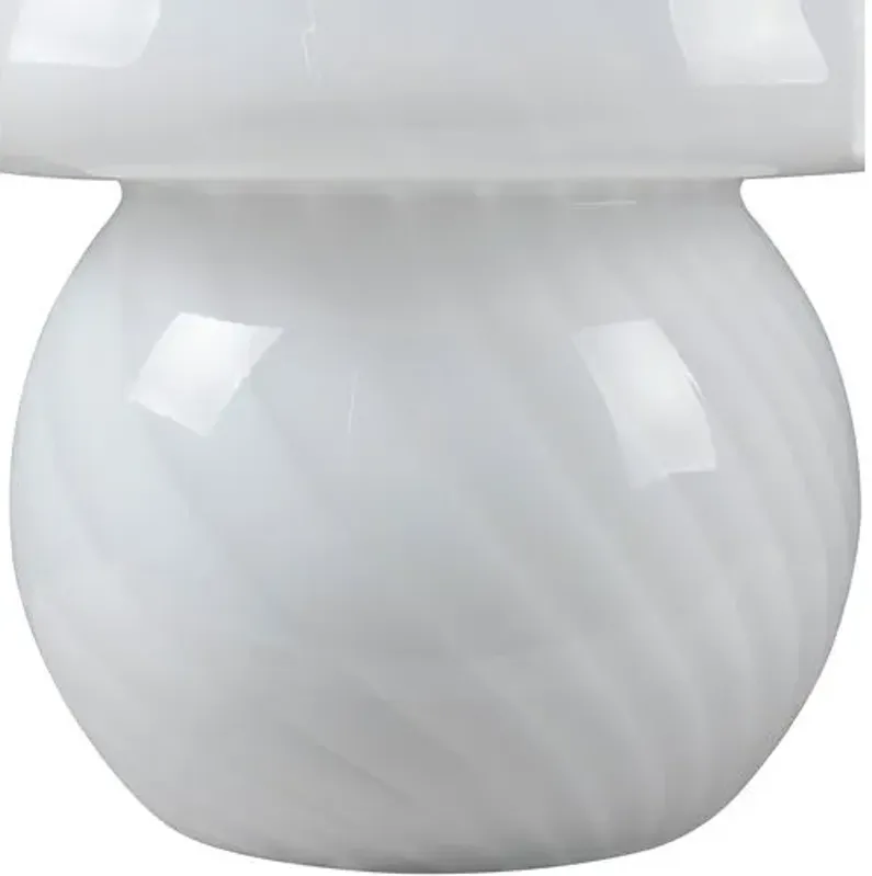 Ace Painted Glass Accent Table Lamp - White - 16Hx11Wx11D in