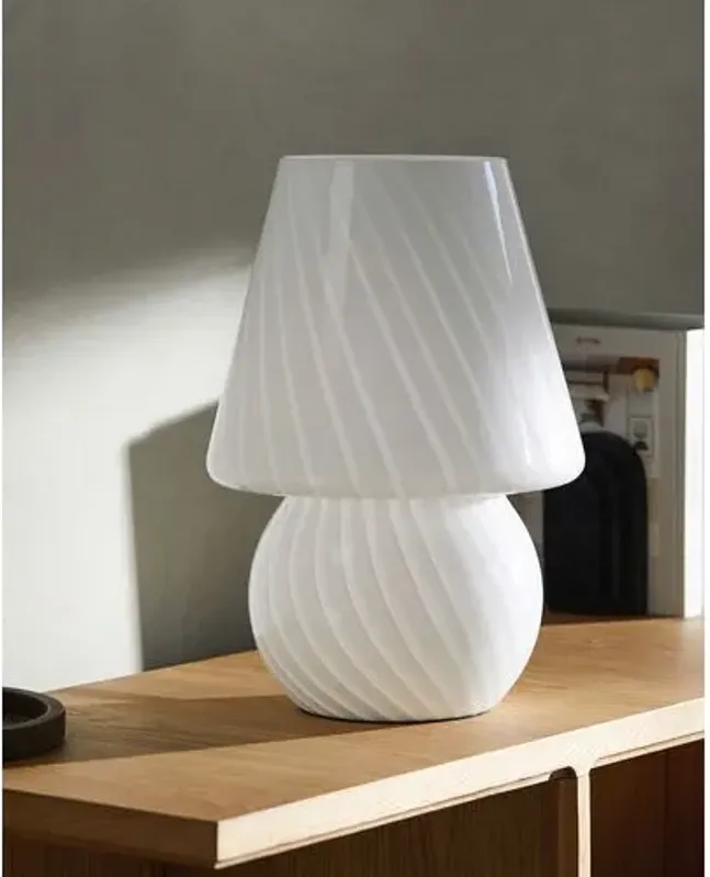 Ace Painted Glass Accent Table Lamp - White - 16Hx11Wx11D in