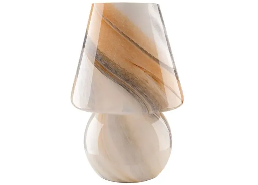 Ace Painted Glass Accent Table Lamp - Brown - 16Hx11Wx11D in