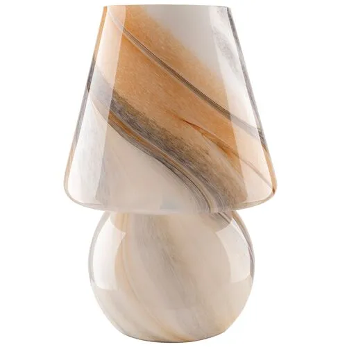 Ace Painted Glass Accent Table Lamp - Brown - 16Hx11Wx11D in