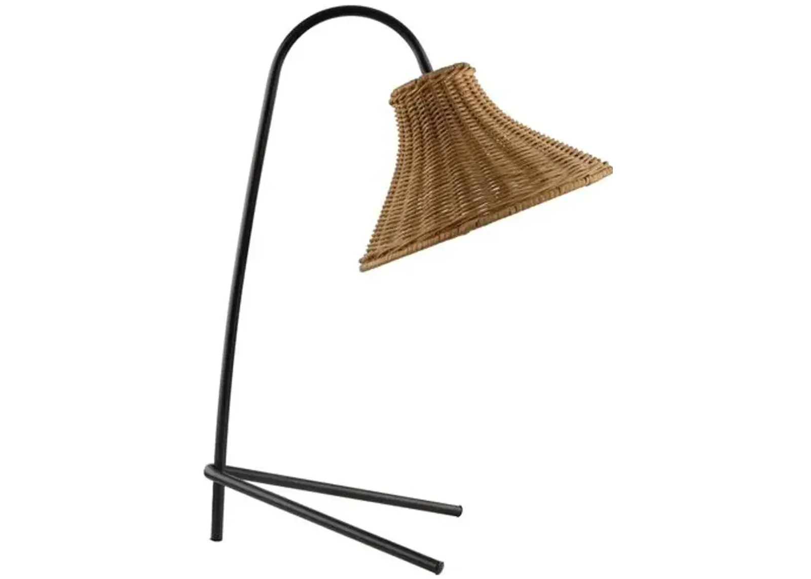 Tulum Rattan Table/Desk Lamp - Black/Natural