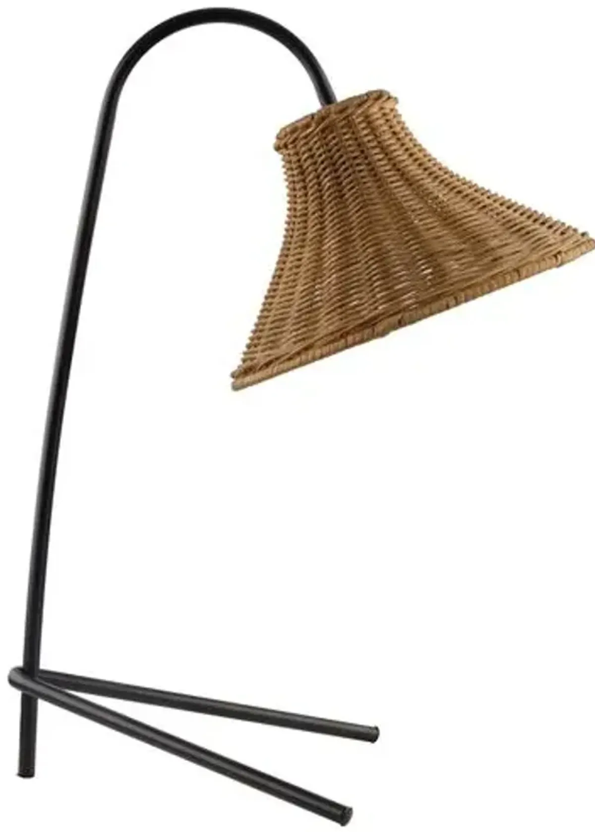 Tulum Rattan Table/Desk Lamp - Black/Natural