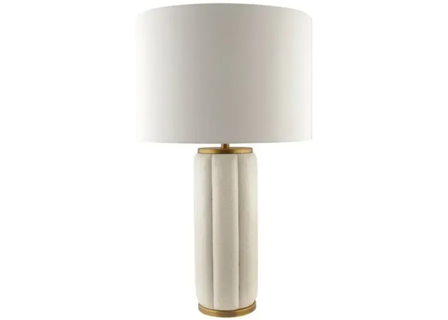 Ellory Textured Resin Table Lamp - White