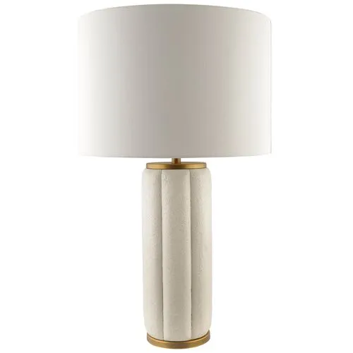 Ellory Textured Resin Table Lamp - White