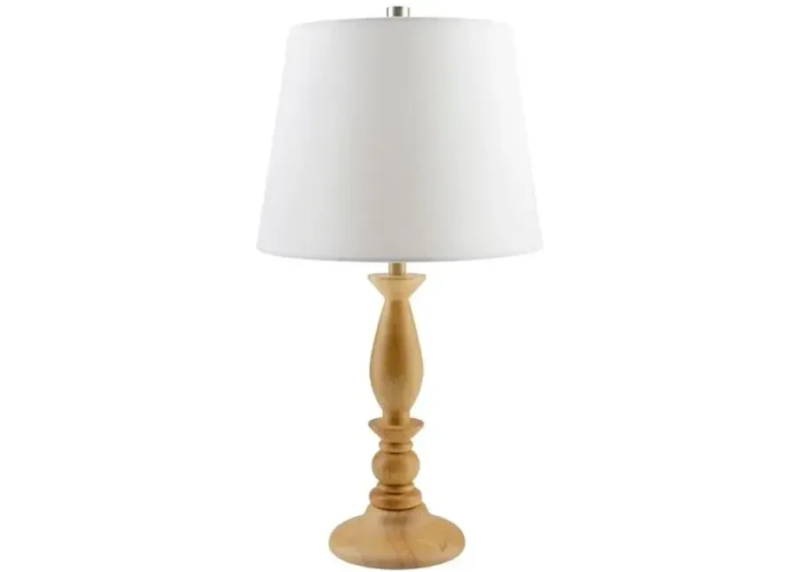 Edisto Painted Wood Table Lamp - Natural - Beige