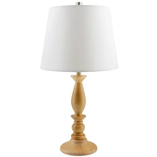 Edisto Painted Wood Table Lamp - Natural - Beige