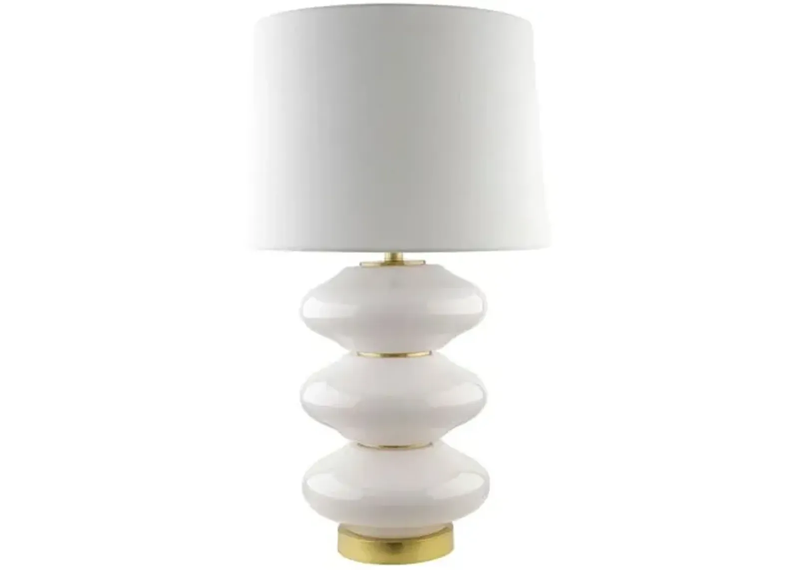 Fitz Painted Glass Table Lamp - White/Gold