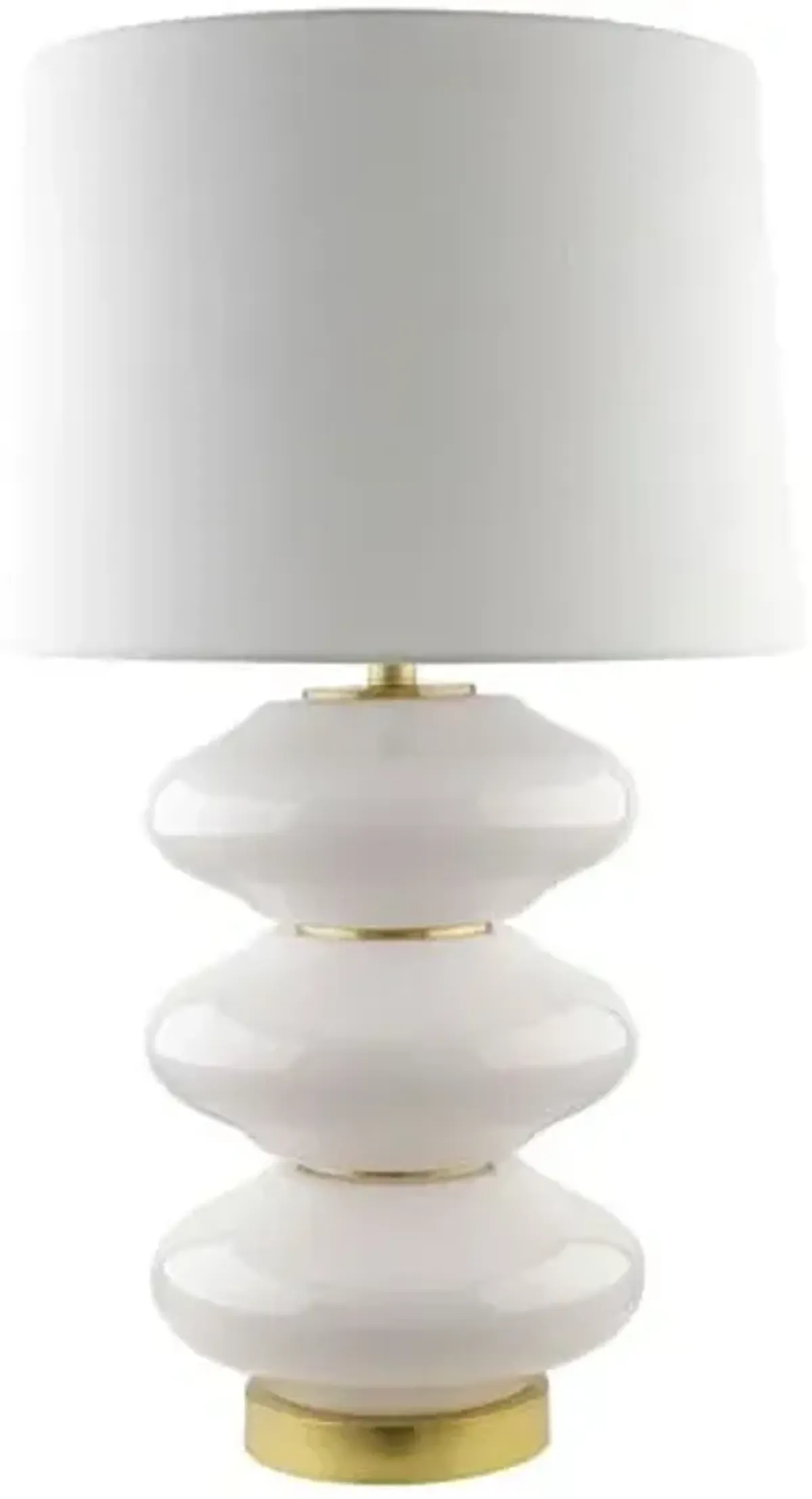 Fitz Painted Glass Table Lamp - White/Gold