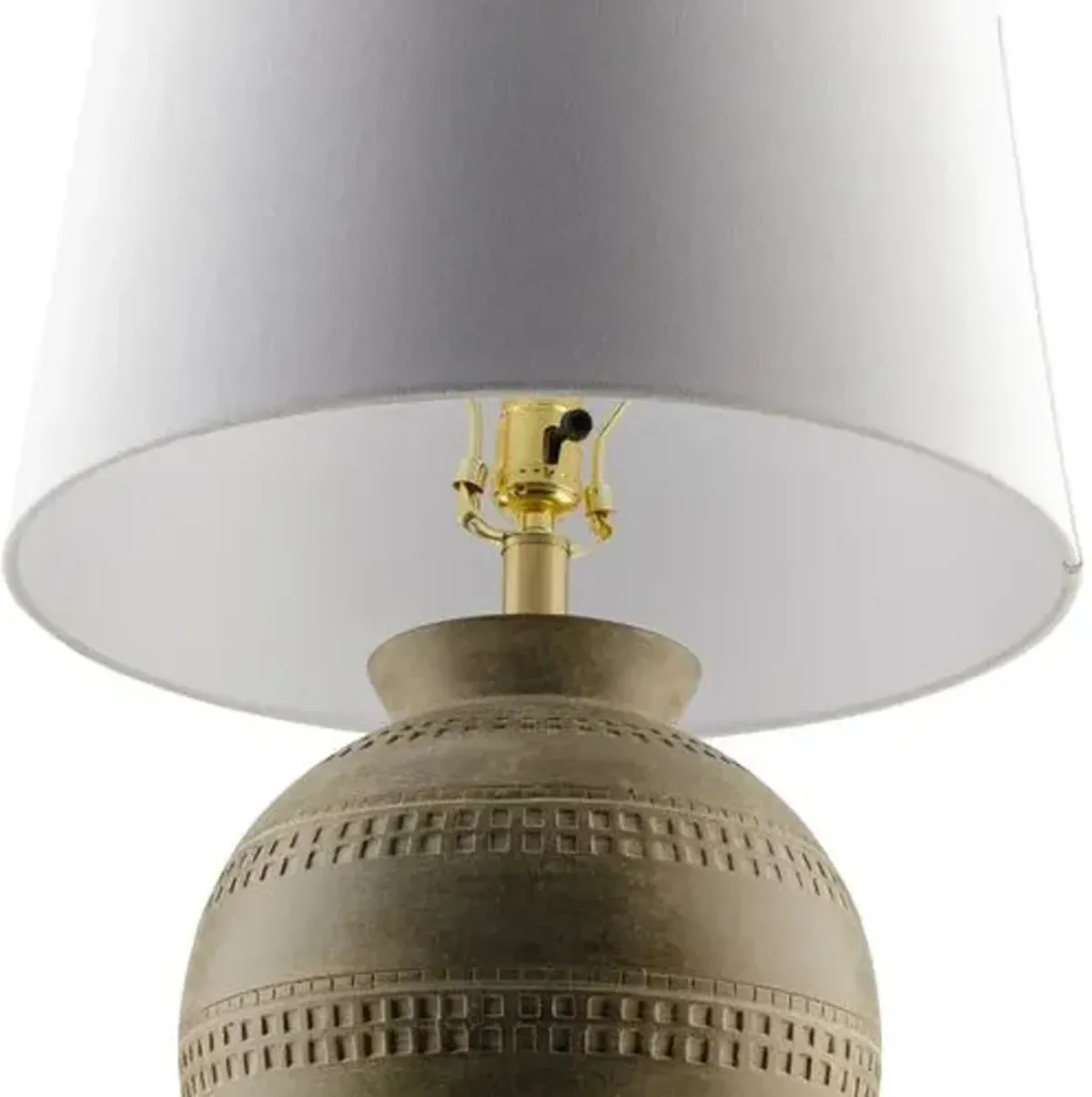 Cannon Painted Resin Table Lamp - Gray