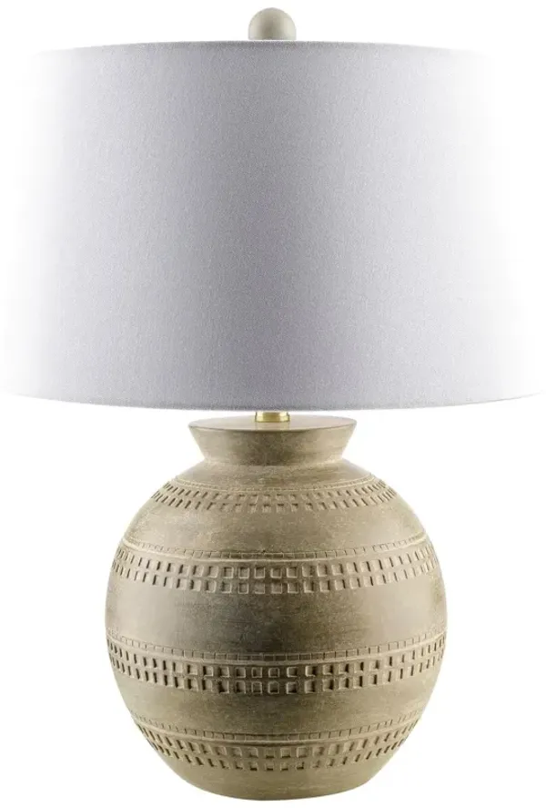 Cannon Painted Resin Table Lamp - Gray