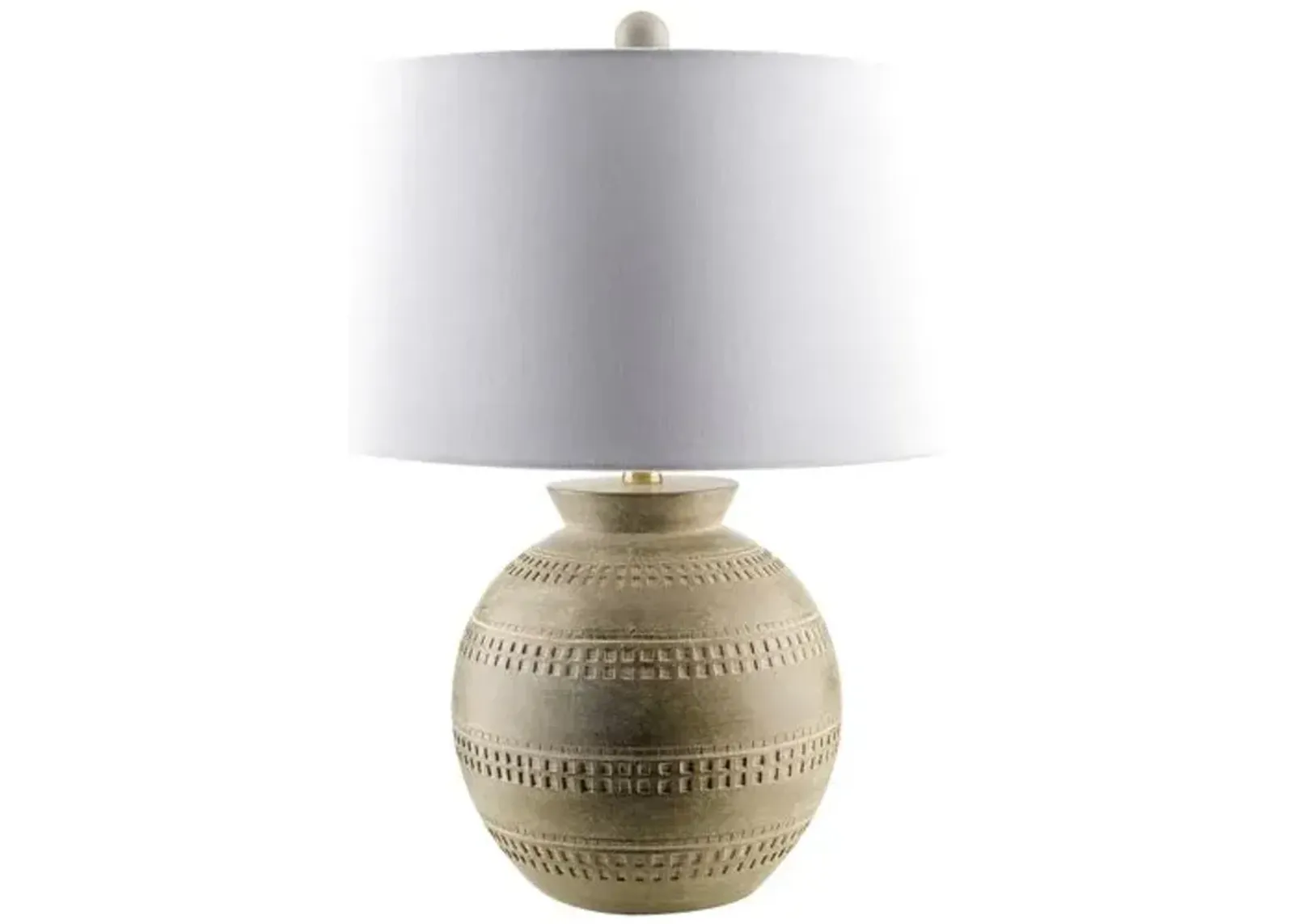 Cannon Painted Resin Table Lamp - Gray