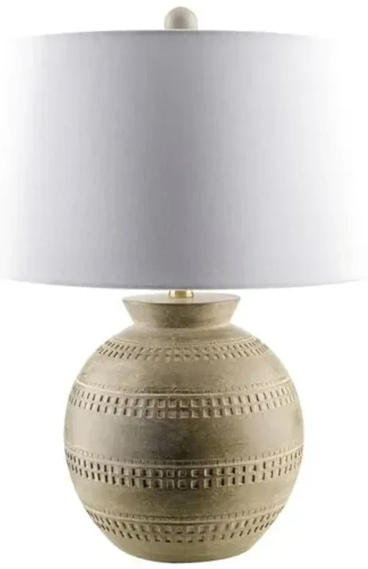 Cannon Painted Resin Table Lamp - Gray