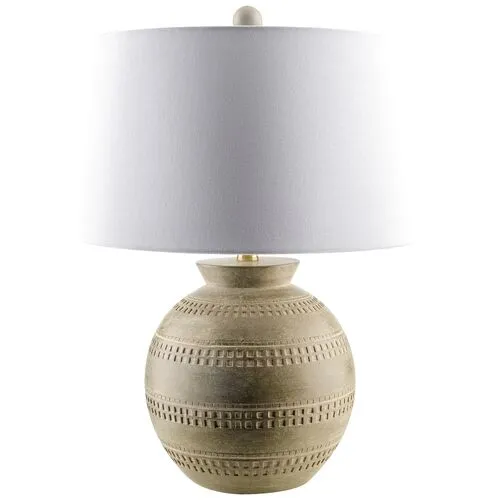 Cannon Painted Resin Table Lamp - Gray