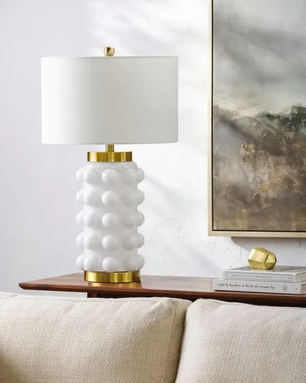 Kade Painted Glass Table Lamp - White
