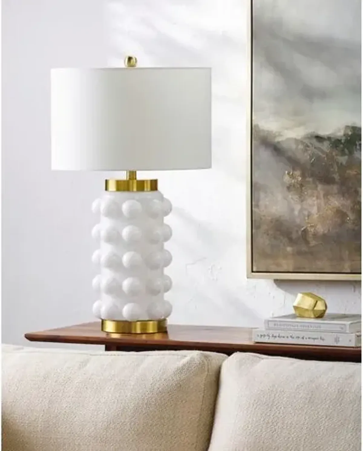 Kade Painted Glass Table Lamp - White