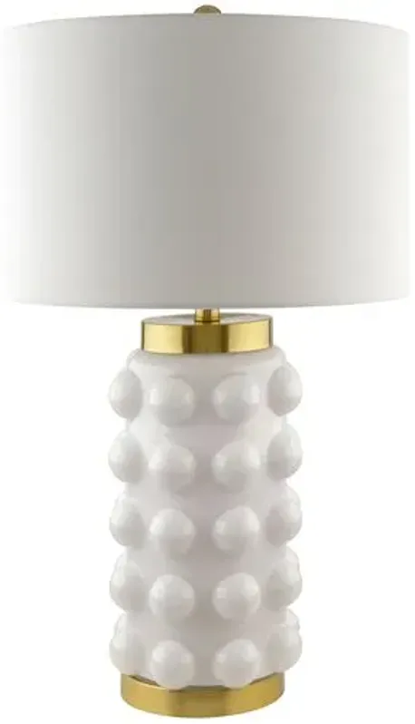 Kade Painted Glass Table Lamp - White