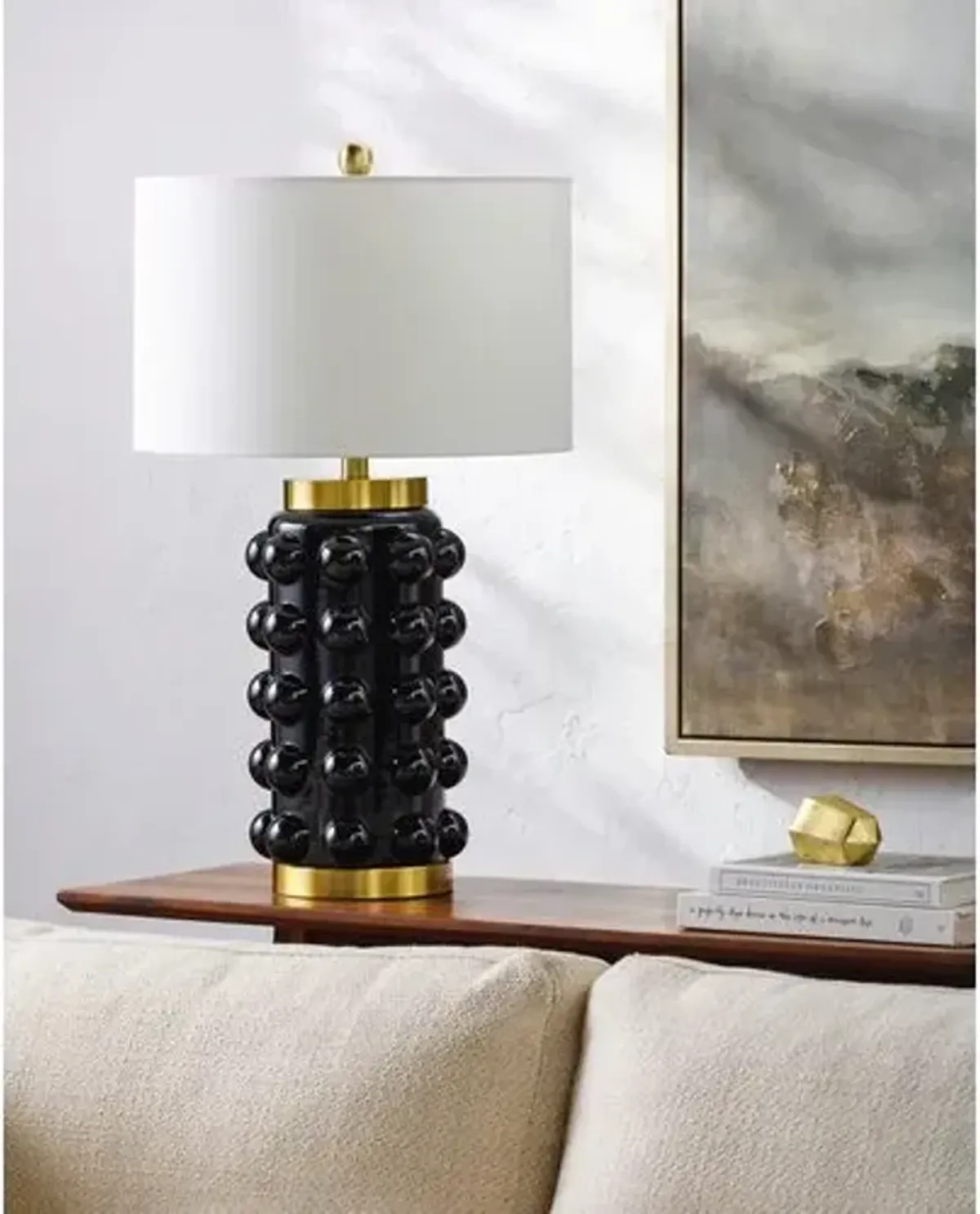 Kade Painted Glass Table Lamp - Black