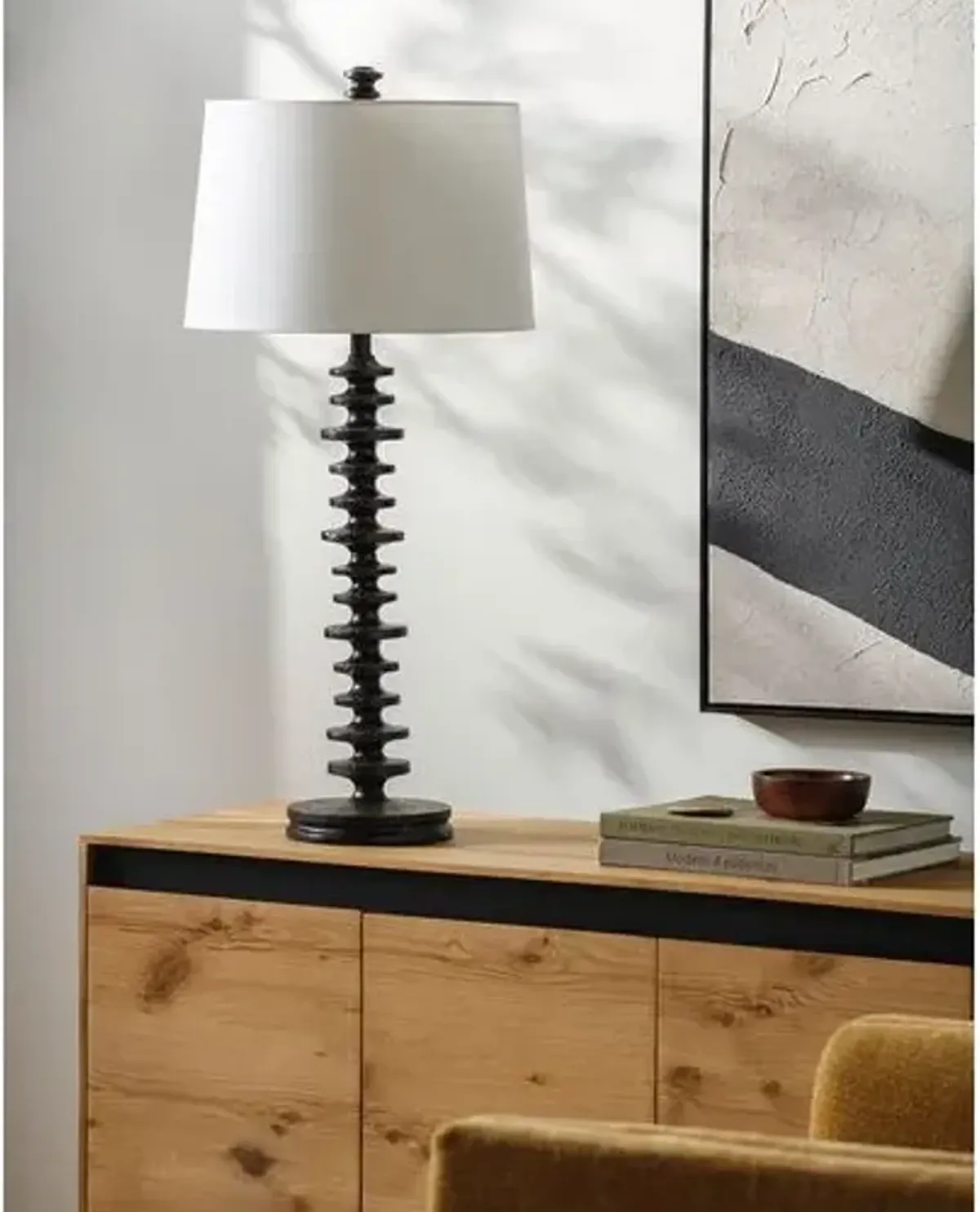 Clemente Resin Table Lamp - Black