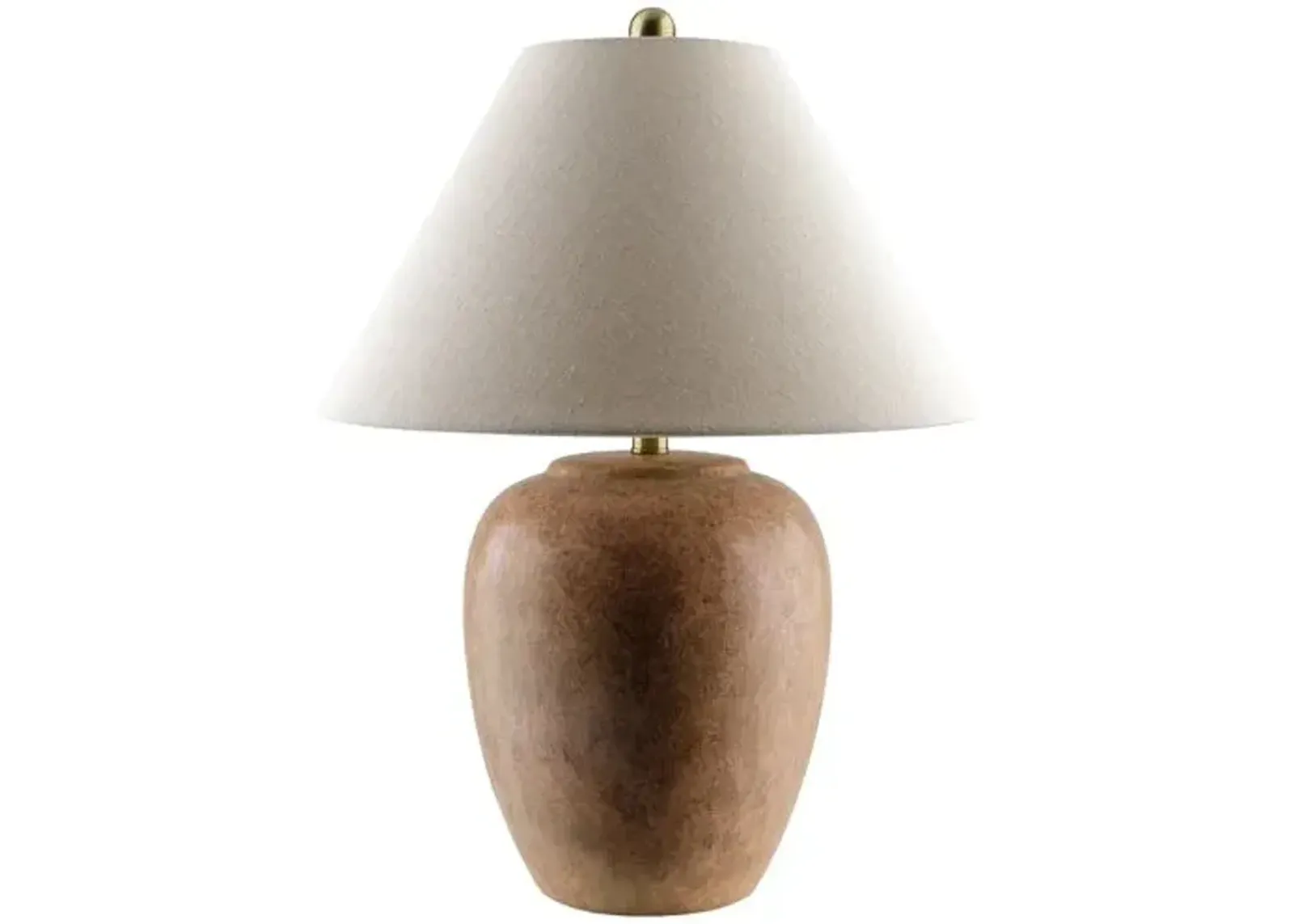 Koda Ceramic Table Lamp - Brown/Beige - Pink