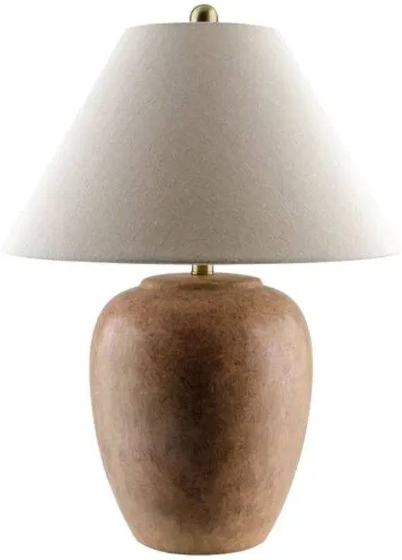 Koda Ceramic Table Lamp - Brown/Beige - Pink