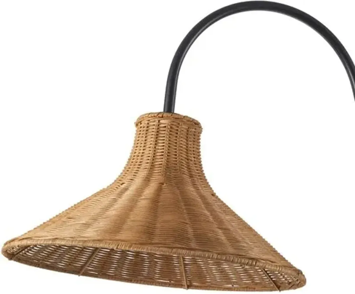 Tulum Rattan Floor Lamp - Black/Natural