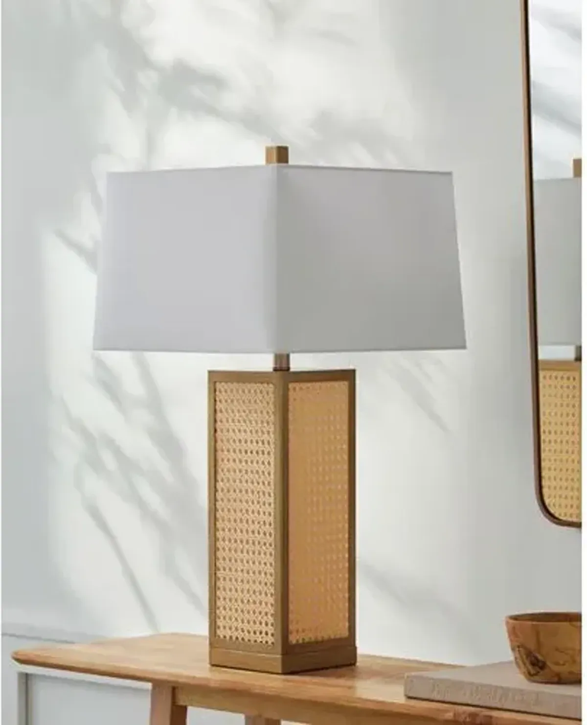 Bruna Rattan Table Lamp - Natural - Brown