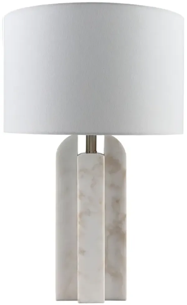 Atlas Marble Table Lamp - White