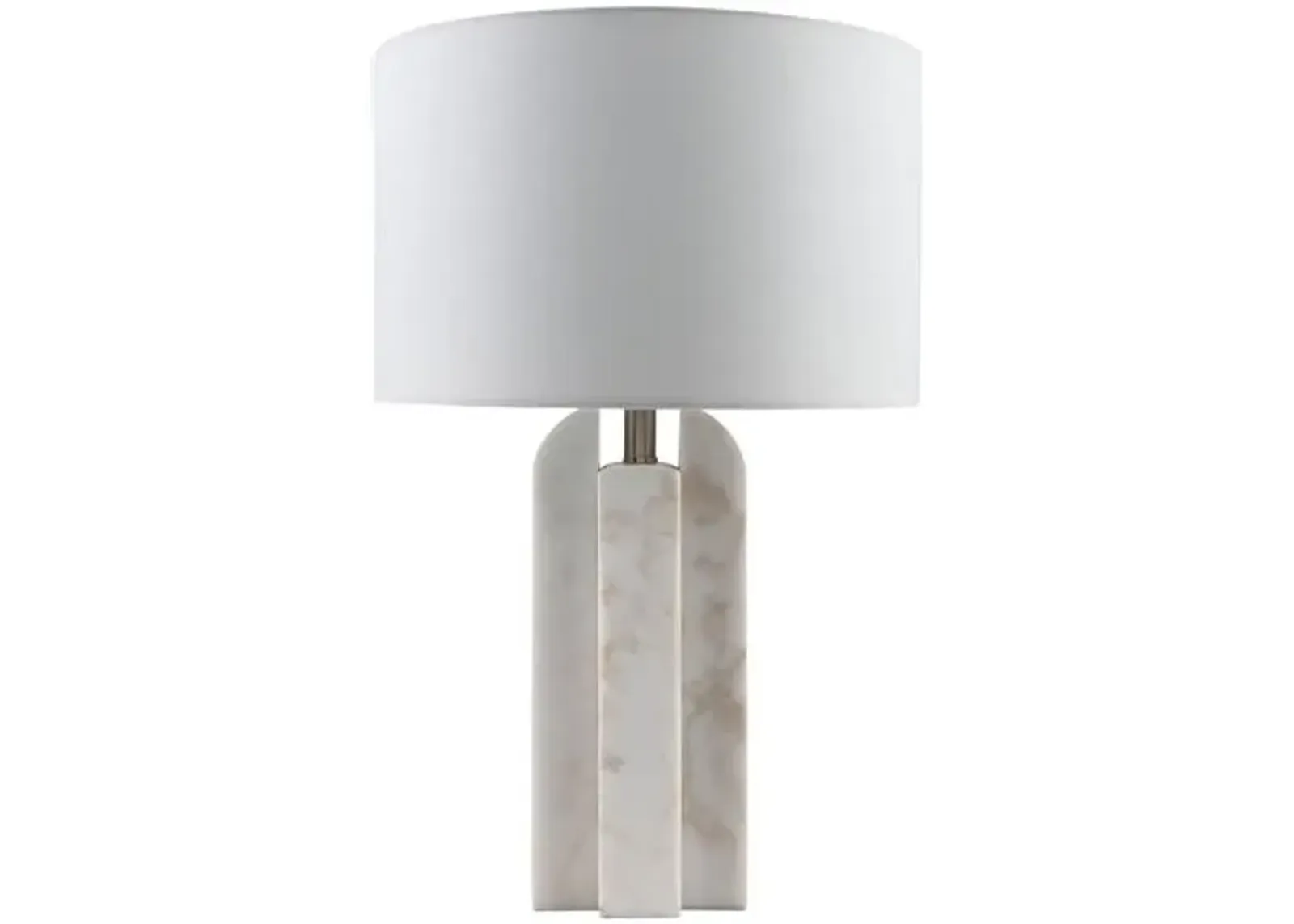 Atlas Marble Table Lamp - White