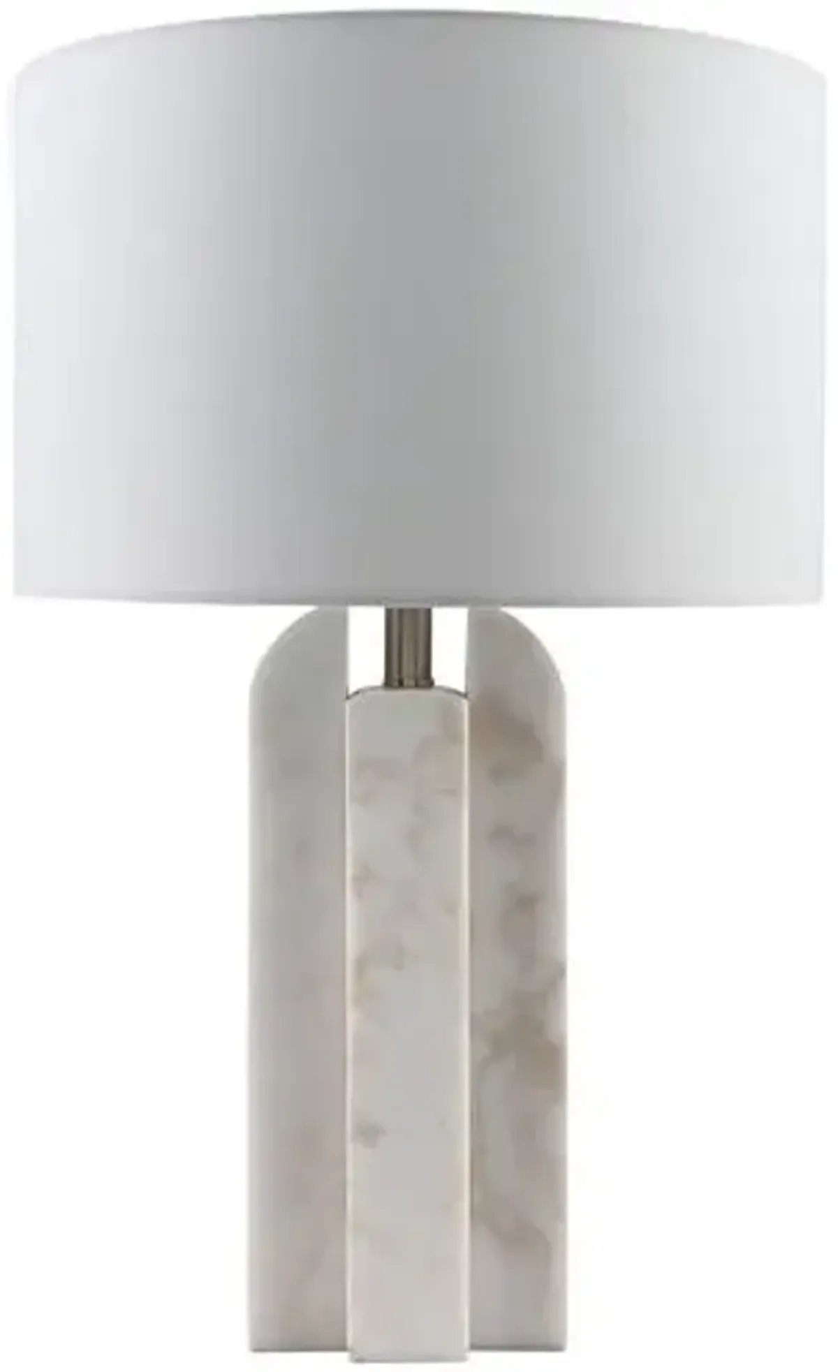 Atlas Marble Table Lamp - White