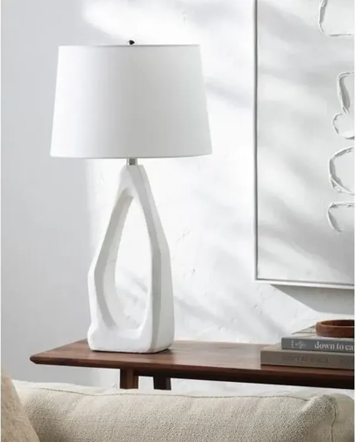 Valerie Resin Table Lamp - White