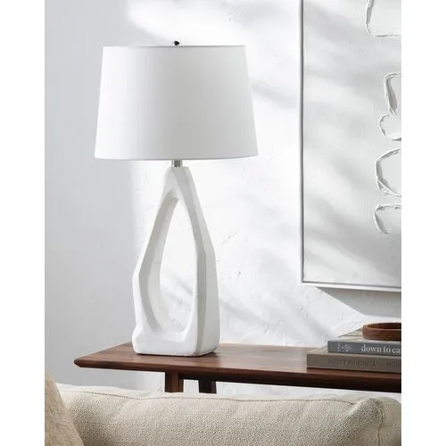 Valerie Resin Table Lamp - White