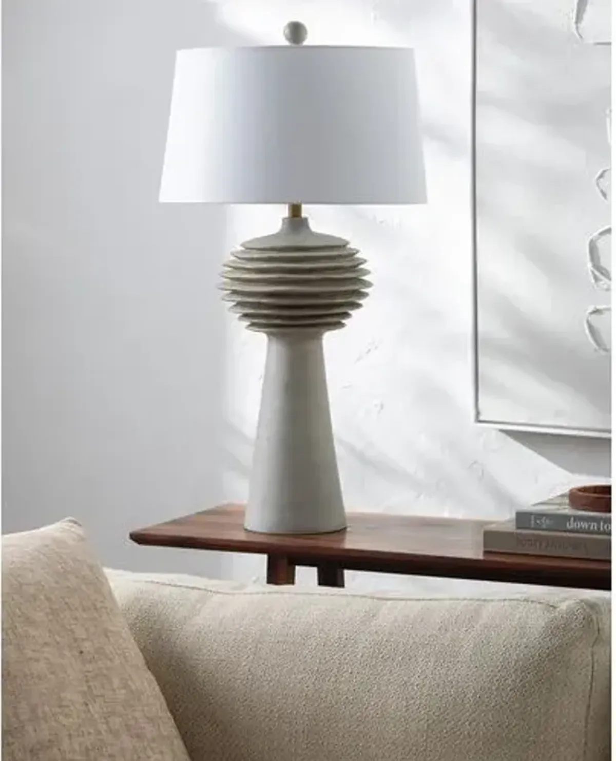 Kieran Resin Table Lamp - Gray