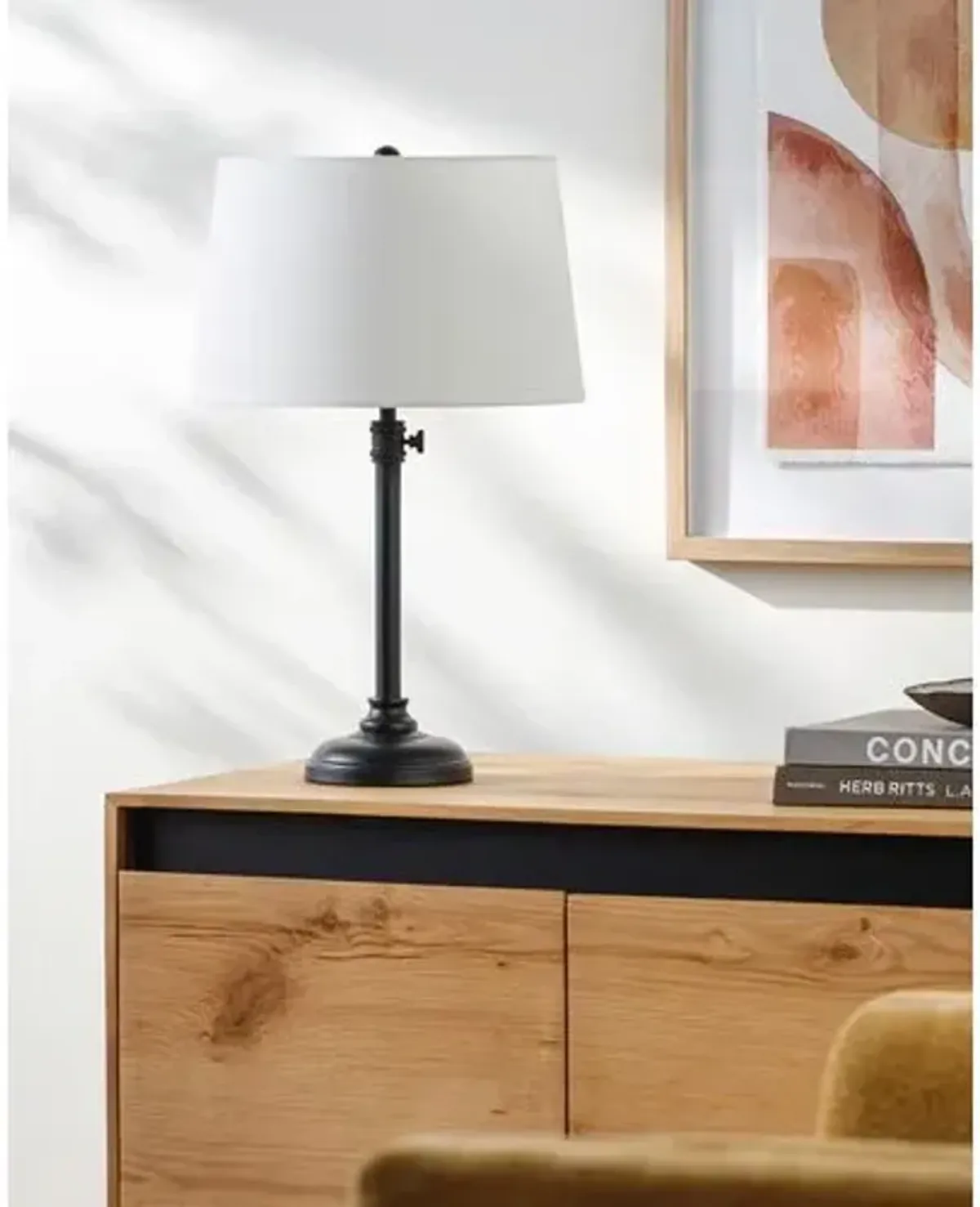 Knox Accent Table Lamp - Black - 28Hx13Wx13D in