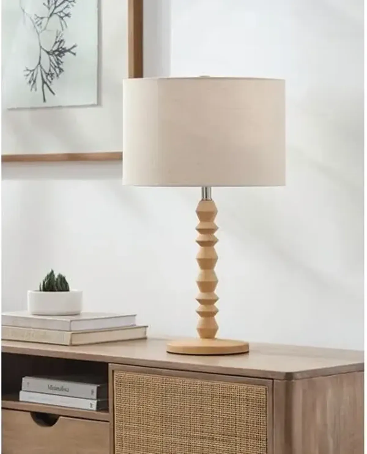 Anya Wood Veneer Table Lamp - Natural - Beige