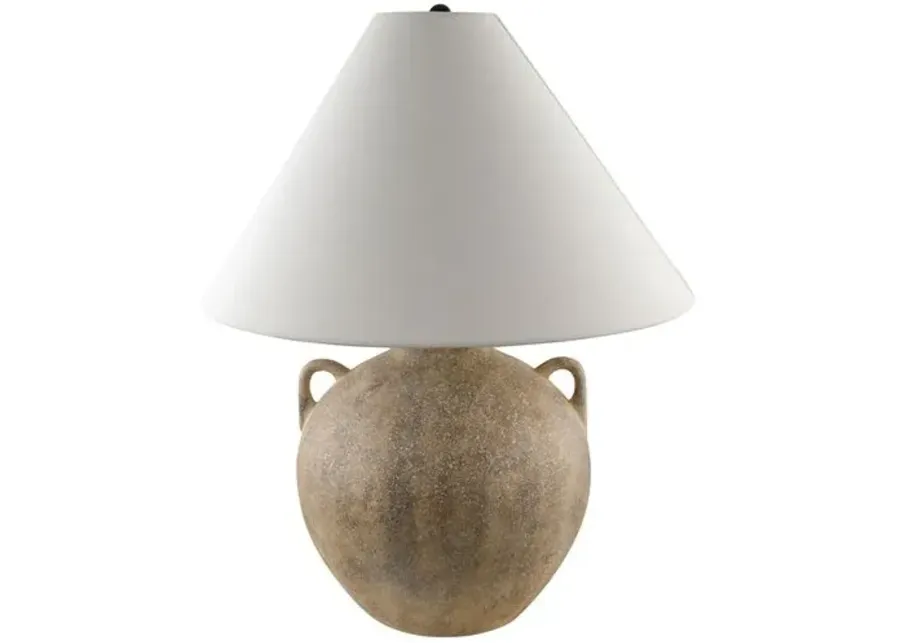 Dune Ceramic Jar Table Lamp - Gray