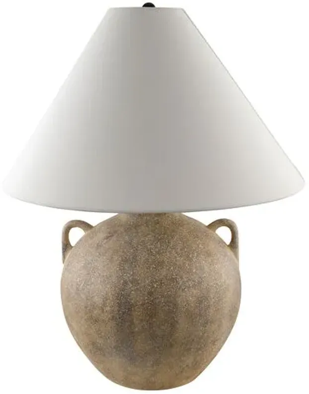 Dune Ceramic Jar Table Lamp - Gray