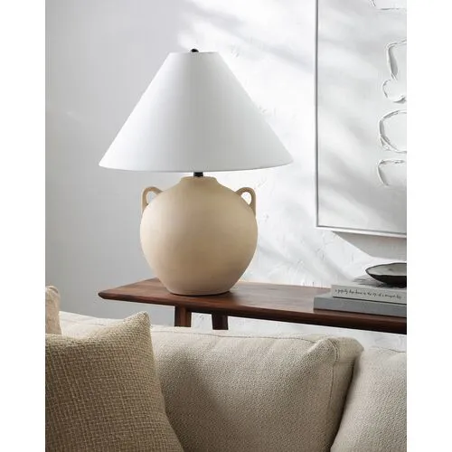 Dune Ceramic Jar Table Lamp - Beige