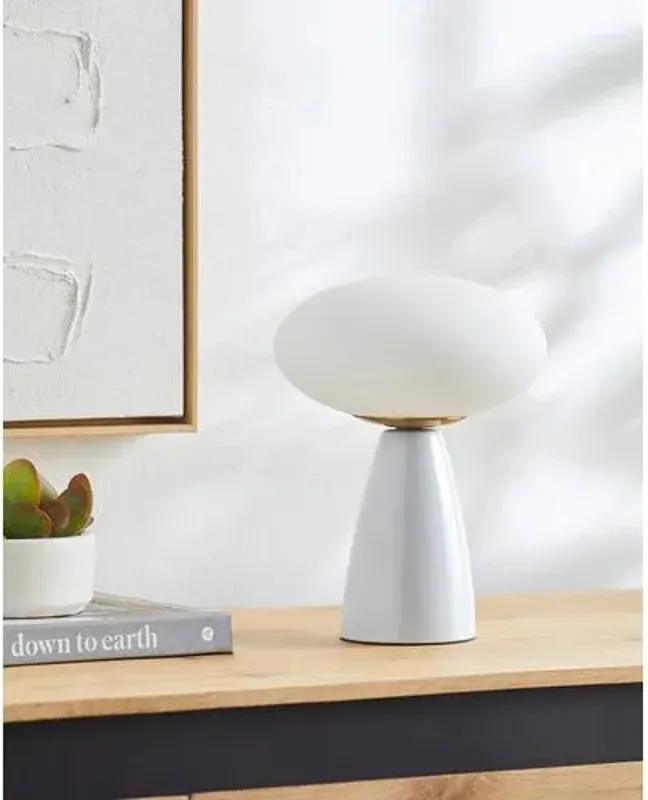 Kolbi Globe Ceramic Table Lamp - White