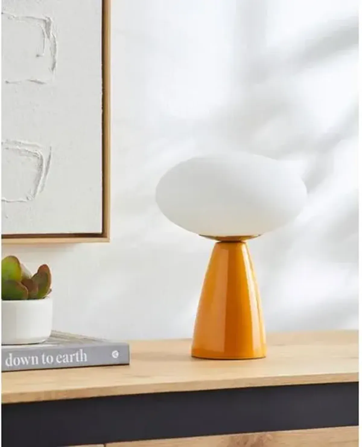 Kolbi Globe Ceramic Table Lamp - Orange