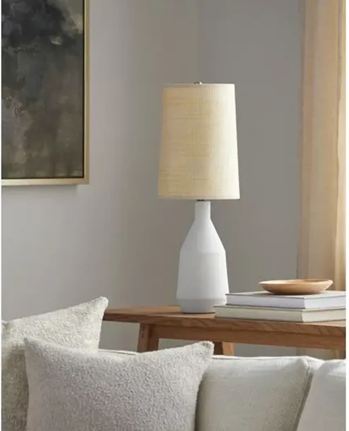 Neeta Ceramic Table Lamp - White