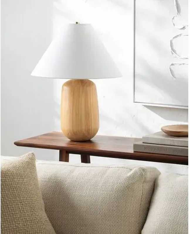 Koralia Wood Veneer Table Lamp - Natural - Beige