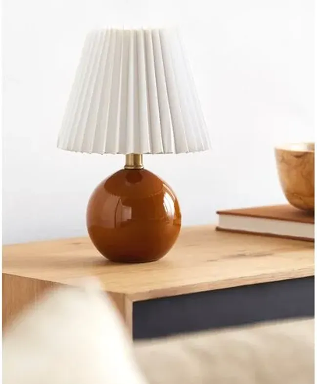 Loula Accent Table Lamp - Brown - 12Hx7.7Wx7.7D in