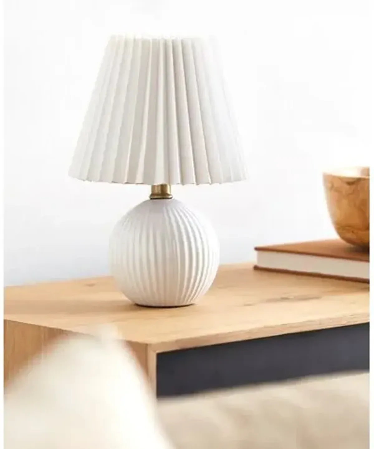 Loula Textured Accent Table Lamp - White - 12Hx7.7Wx7.7D in