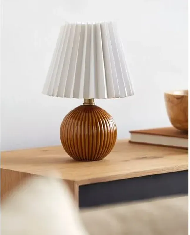 Loula Textured Accent Table Lamp - Brown - 12Hx7.7Wx7.7D in