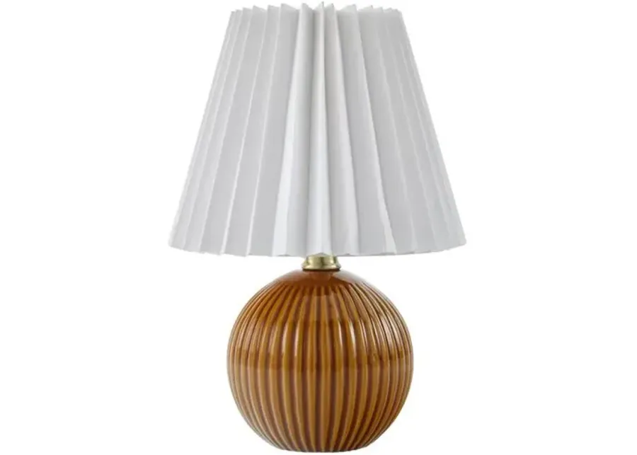 Loula Textured Accent Table Lamp - Brown - 12Hx7.7Wx7.7D in