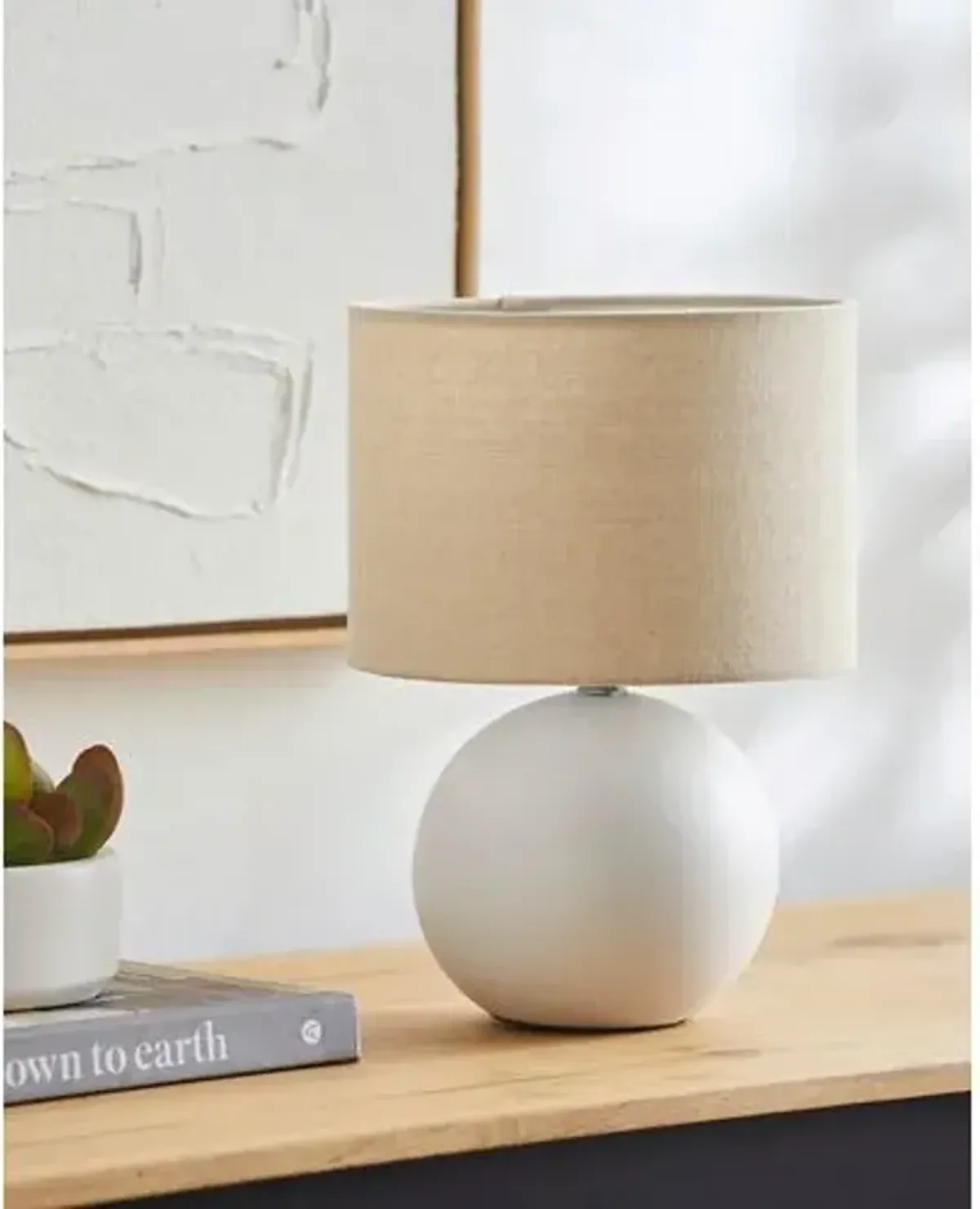 Pia Ball Accent Table Lamp - White - 10Hx8Wx8D in