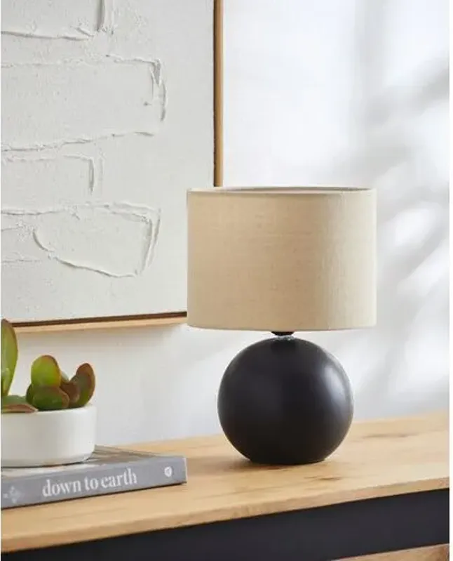 Pia Ball Accent Table Lamp - Black - 10Hx8Wx8D in